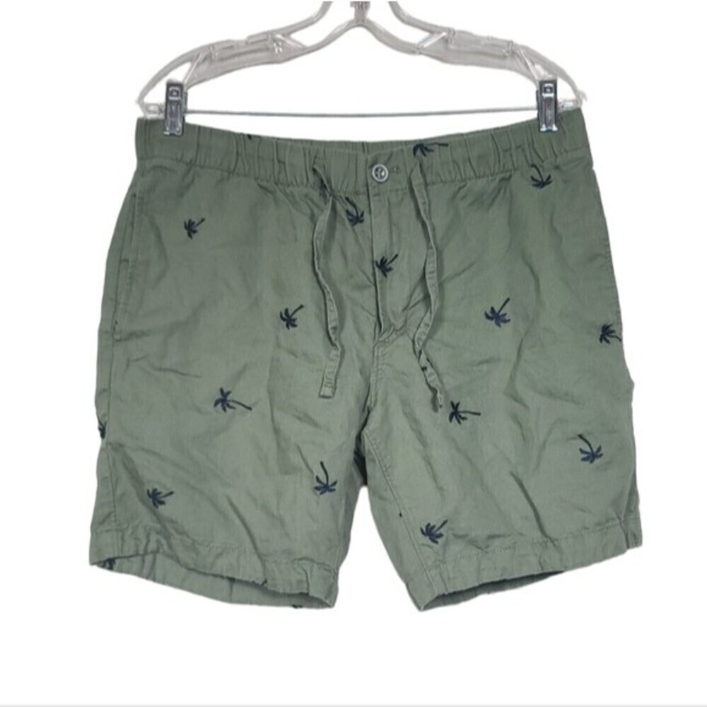 Bonobos Embroidered Palm Tree Green Blue Shorts Men's 32